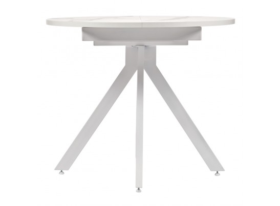 Стол Rudolf круглый раскладной 90-120x90x75см, белый мрамор, белый в Ростове-на-Дону