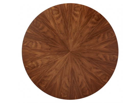 Стол Liverpool диам.110см, шпон орех лучевой набор, с золотистыми ножками в Ростове-на-Дону