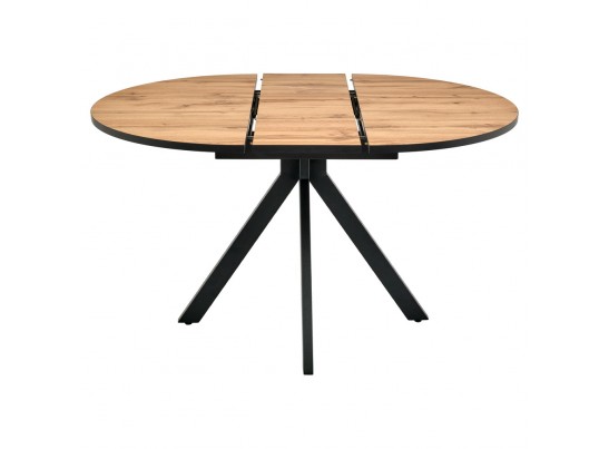 Стол Rudolf круглый раскладной 100-130x100x75см, Дуб Вотан, чёрный в Ростове-на-Дону