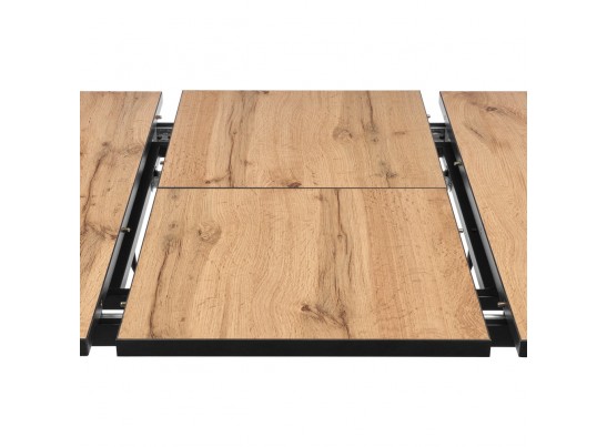 Стол Dublin раскладной 120-160х80х75 Дуб Вотан с чёрными ножками в Ростове-на-Дону