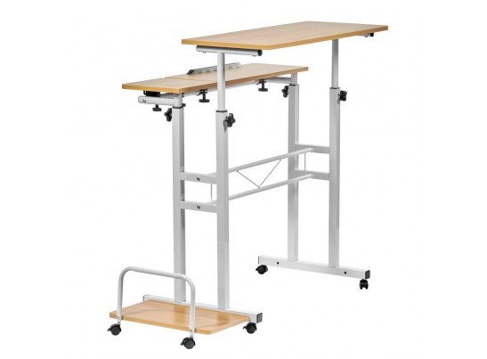 Стол многофункциональный Shuttle 80х58х80-130см, светлое дерево, белый в Ростове-на-Дону