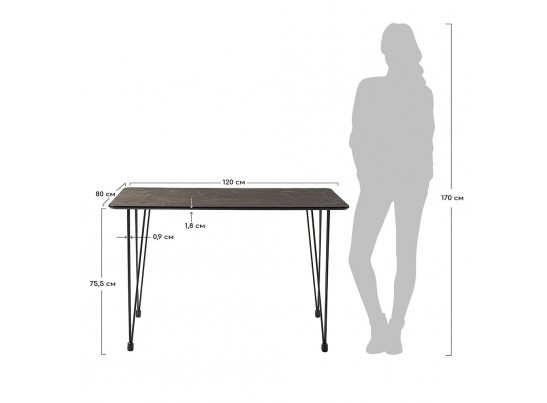 Стол Solution серый мрамор, 120x80см в Ростове-на-Дону