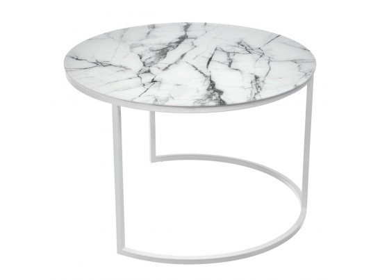 Набор кофейных столиков Tango белый мрамор с белыми ножками в Ростове-на-Дону