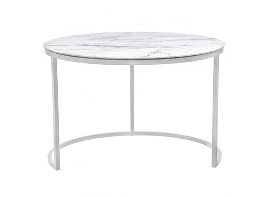 Набор кофейных столиков Tango белый мрамор с белыми ножками в Ростове-на-Дону