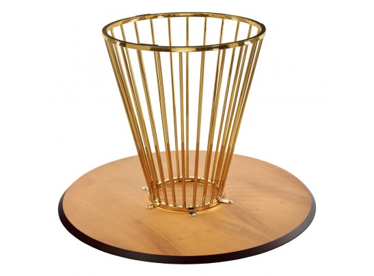 Стол Liverpool диам.110см, шпон орех лучевой набор, с золотистыми ножками в Ростове-на-Дону