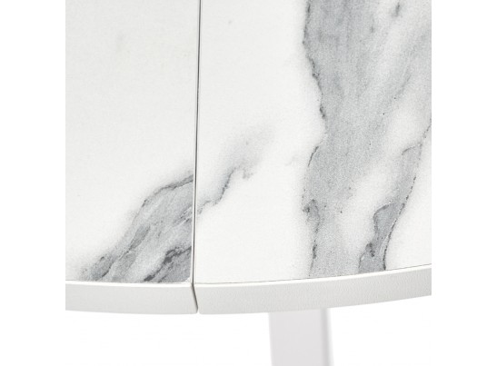 Стол Rudolf круглый раскладной 90-120x90x75см, белый мрамор, белый в Ростове-на-Дону