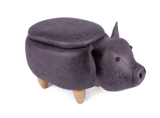 Пуф Поросенок с отсеком для хранения серовато-пурпурно-синий в Ростове-на-Дону