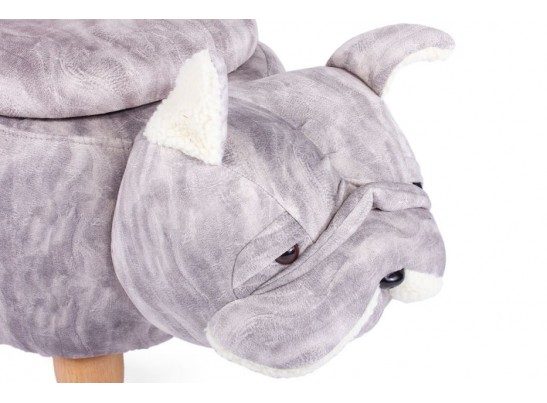 Пуф Бульдог светло-серый в Ростове-на-Дону