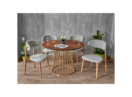 Стул Lucas тёмно-серый букле с ножками цвета орех в Ростове-на-Дону