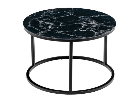 Набор кофейных столиков Tango чёрный мрамор с чёрными ножками, 2шт в Ростове-на-Дону