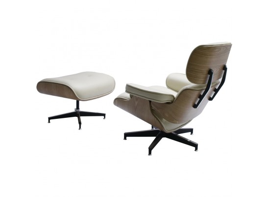 Кресло EAMES LOUNGE CHAIR и оттоманка EAMES LOUNGE CHAIR бежевые в Ростове-на-Дону