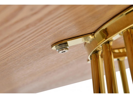 Стол Liverpool 100см, орех с золотистыми ножками в Ростове-на-Дону