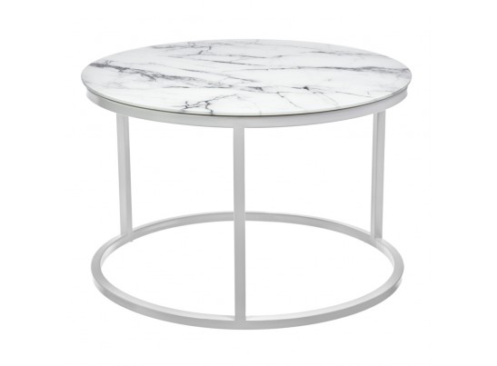 Набор кофейных столиков Tango белый мрамор с белыми ножками в Ростове-на-Дону