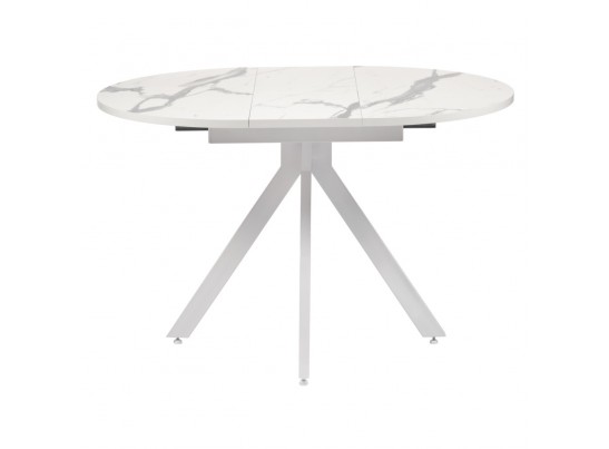 Стол Rudolf круглый раскладной 90-120x90x75см, белый мрамор, белый в Ростове-на-Дону