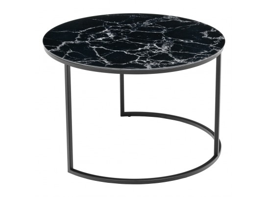 Набор кофейных столиков Tango чёрный мрамор с чёрными ножками, 2шт в Ростове-на-Дону