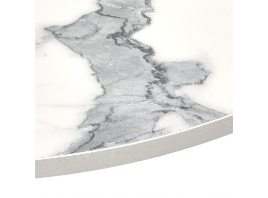 Стол Rudolf круглый раскладной 90-120x90x75см, белый мрамор, белый в Ростове-на-Дону