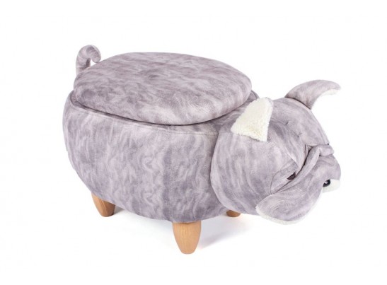Пуф Бульдог светло-серый в Ростове-на-Дону