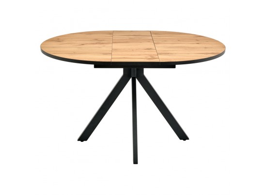 Стол Rudolf круглый раскладной 100-130x100x75см, Дуб Вотан, чёрный в Ростове-на-Дону