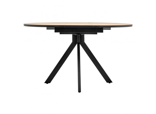 Стол Rudolf круглый раскладной 100-130x100x75см, Дуб Вотан, чёрный в Ростове-на-Дону