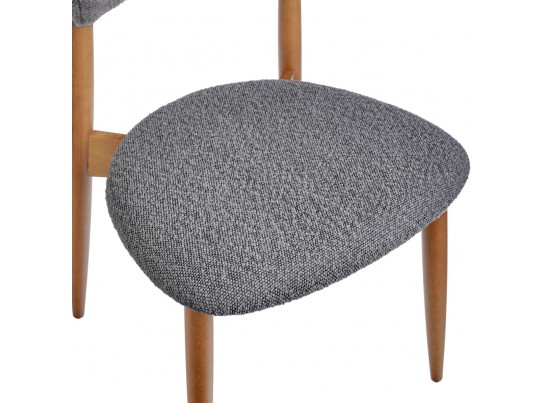 Стул Lucas тёмно-серый букле с ножками цвета орех в Ростове-на-Дону