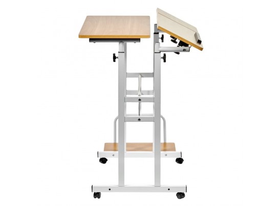 Стол многофункциональный Shuttle 80х58х80-130см, светлое дерево, белый в Ростове-на-Дону