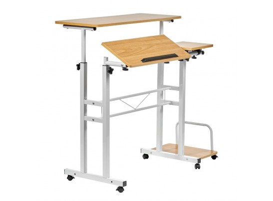 Стол многофункциональный Shuttle 80х58х80-130см, светлое дерево, белый в Ростове-на-Дону