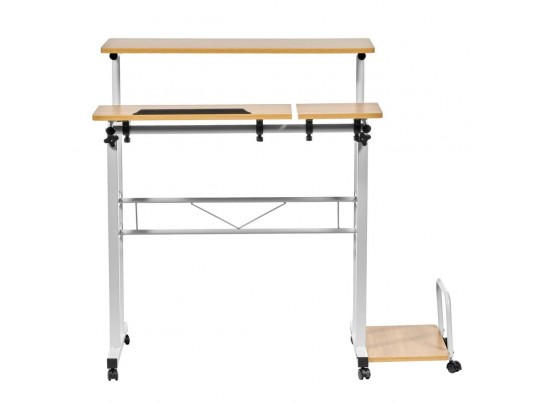 Стол многофункциональный Shuttle 80х58х80-130см, светлое дерево, белый в Ростове-на-Дону