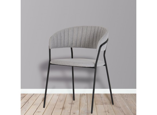 Стул Turin светло-серая рогожка с чёрными ножками в Ростове-на-Дону