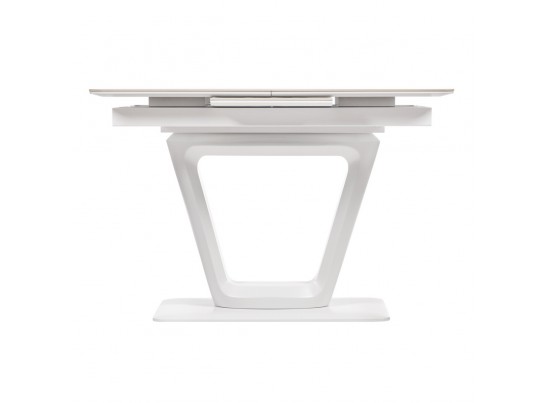 Стол Flame раскладной 116-155x80x76см, керамогранит белый мрамор, белый в Ростове-на-Дону