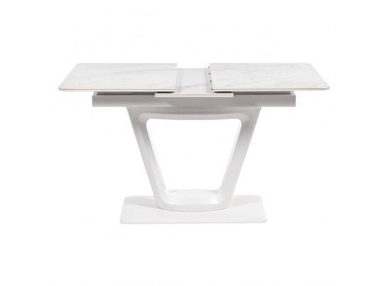 Стол Flame раскладной 116-155x80x76см, керамогранит белый мрамор, белый в Ростове-на-Дону