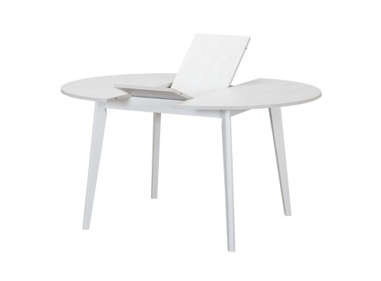 Стол Oslo круглый раскладной 110-140x110x76см, Сосна Рандерс структурное, белый в Ростове-на-Дону