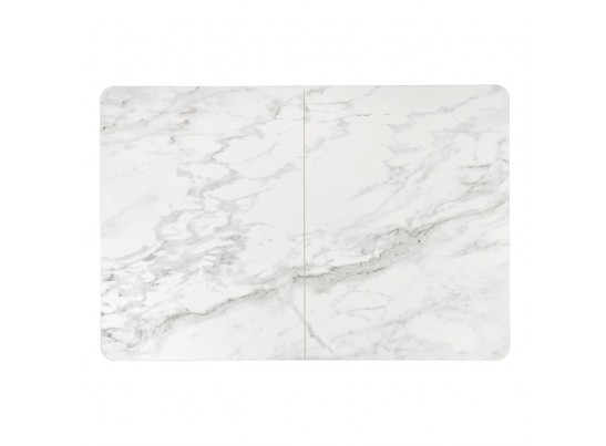 Стол Flame раскладной 116-155x80x76см, керамогранит белый мрамор, белый в Ростове-на-Дону