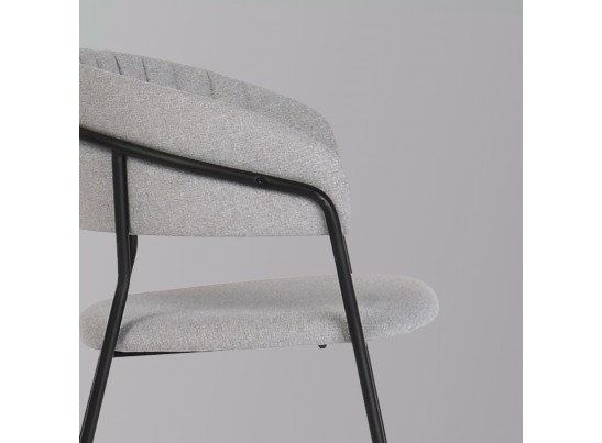 Стул Turin светло-серая рогожка с чёрными ножками в Ростове-на-Дону