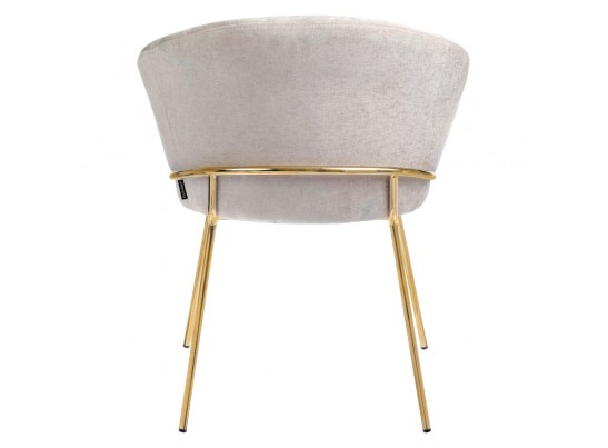 Стул-полукресло Martin миндальный шенилл с золотыми ножками в Ростове-на-Дону