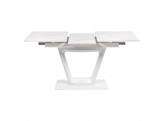 Стол Flame раскладной 116-155x80x76см, керамогранит белый мрамор, белый в Ростове-на-Дону