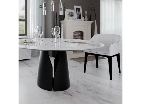 Стол Giano диам.100см, керамогранит чёрный мрамор в Ростове-на-Дону