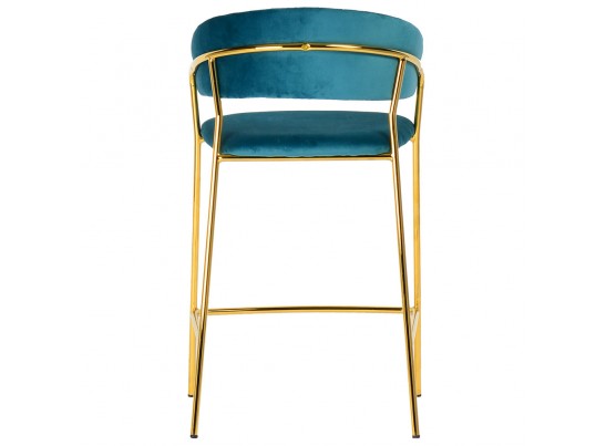 Комплект из 2-х стульев полубарных Turin бирюзовый с золотыми ножками в Ростове-на-Дону