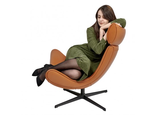 Кресло IMOLA оранжевый, натуральная кожа в Ростове-на-Дону