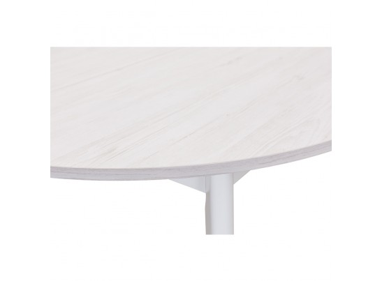 Стол Oslo круглый раскладной 110-140x110x76см, Сосна Рандерс структурное, белый в Ростове-на-Дону