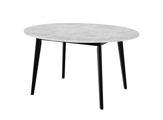 Стол Oslo круглый 110-140см, Бетон лайт, чёрный в Ростове-на-Дону