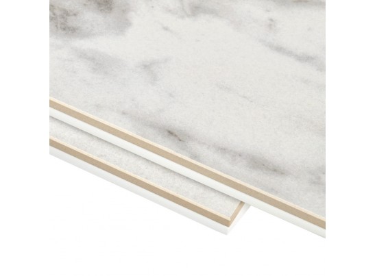 Стол Flame раскладной 116-155x80x76см, керамогранит белый мрамор, белый в Ростове-на-Дону