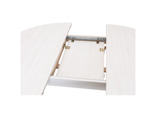 Стол Oslo круглый раскладной 110-140x110x76см, Сосна Рандерс структурное, белый в Ростове-на-Дону