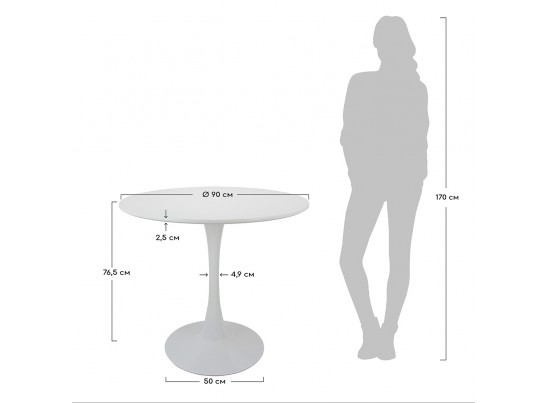 Стол Tulip диам. 90см, черный в Ростове-на-Дону Стол Tulip диам. 90см, черный в Ростове-на-Дону