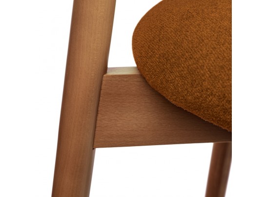 Стул полубарный Lucas 3 терракотовый букле с ножками цвета орех в Ростове-на-Дону