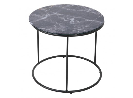 Набор кофейных столиков Tango чёрный мрамор с чёрными ножками, 2шт в Ростове-на-Дону