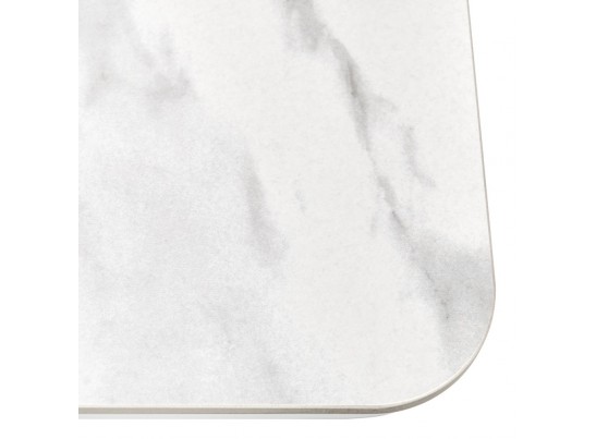 Стол Flame раскладной 116-155x80x76см, керамогранит белый мрамор, белый в Ростове-на-Дону