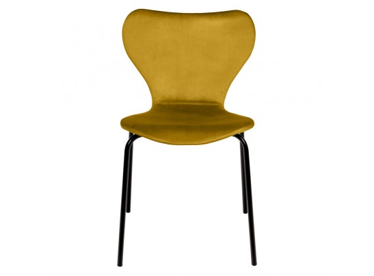 Стул Seven Style горчичный велюр с чёрными ножками в Ростове-на-Дону