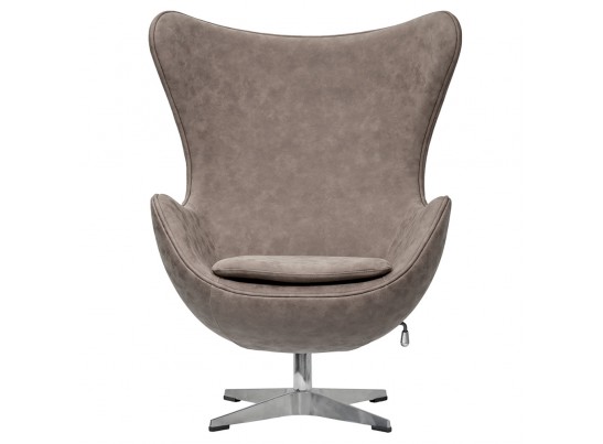 Кресло EGG CHAIR бледно-коричневый матовый с эффектом состаренная кожа в Ростове-на-Дону
