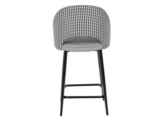 Стул полубарный Leo тёмно-серый с жаккардом, с поворотным механизмом в Ростове-на-Дону