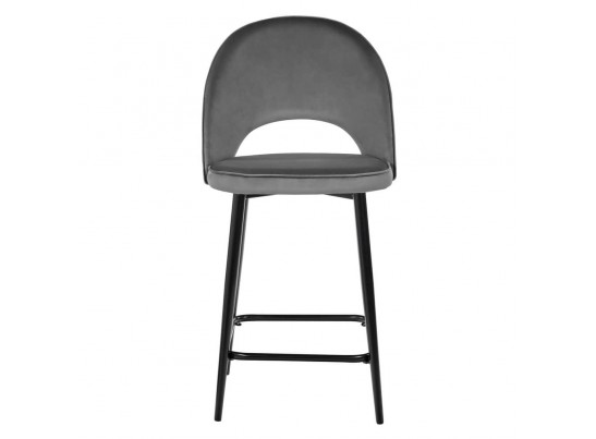 Стул полубарный Leo тёмно-серый с жаккардом, с поворотным механизмом в Ростове-на-Дону